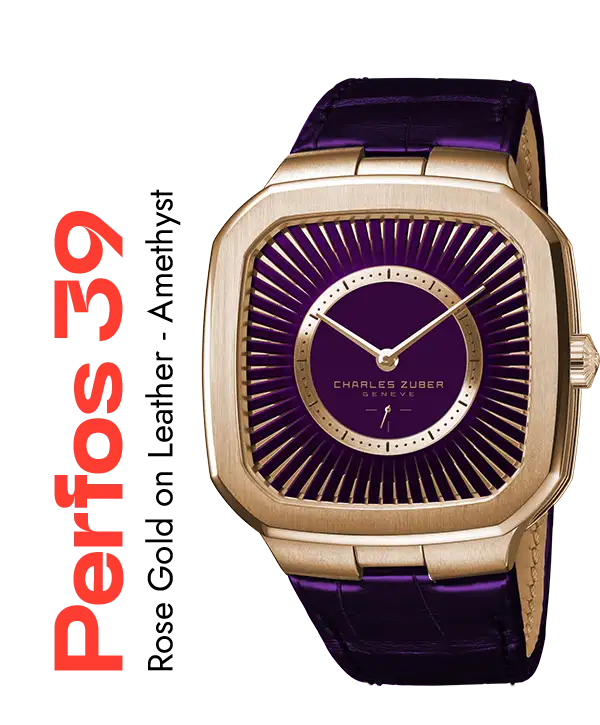 Rose Gold on Leather Amethyst