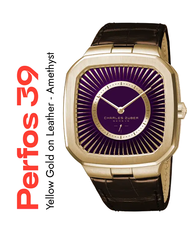 Yellow Gold on Leather Amethyst